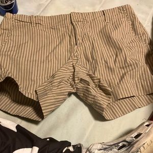 Striped tan shorts